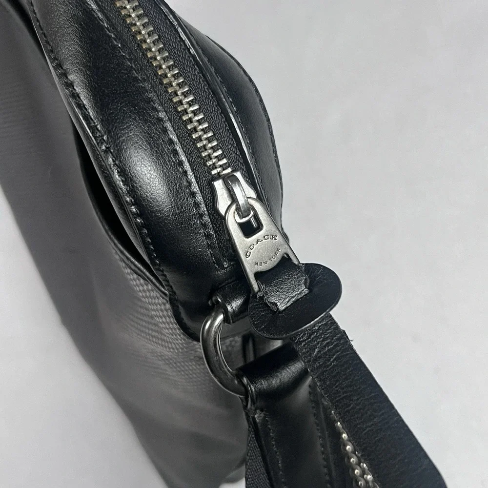 Coach F37609 Crossbody‎ Nylon Black Leather Mens Travel Work Bag
